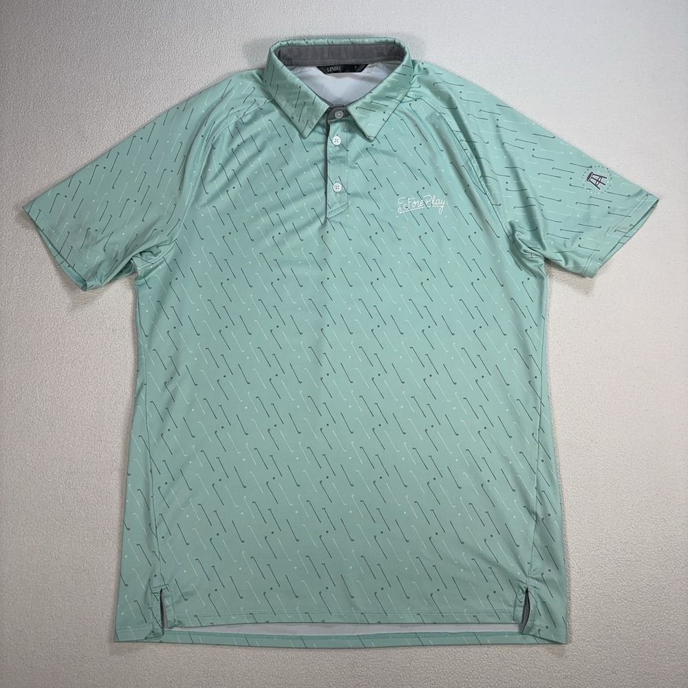UNRL Barstool Fore Play Golf Polo Men's S Mint‎ Green Stretch Performance *READ*